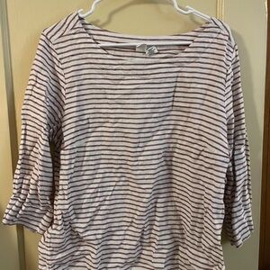 Artisan Ny Red and White Boxy Long Sleeve Blouse